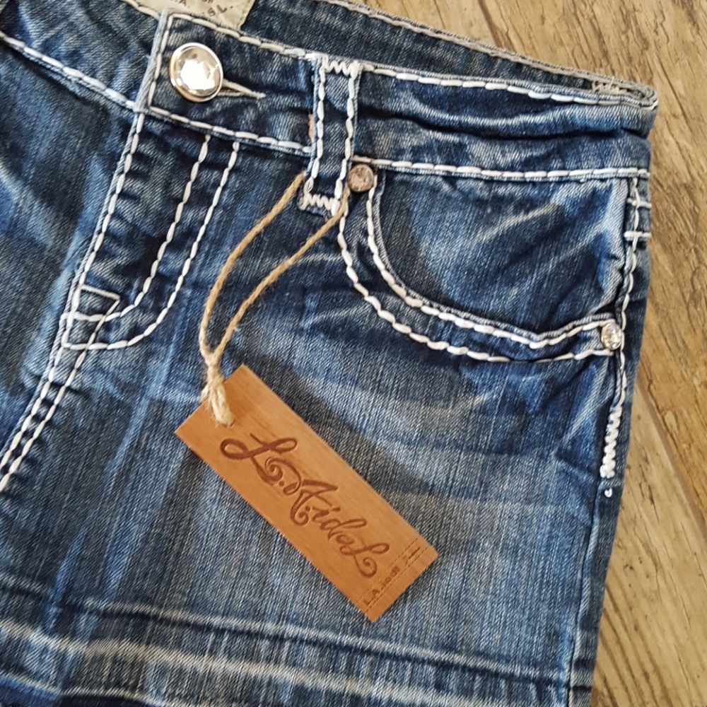 NWT L.A. IDOL jean mini skirt - Picture 4 of 7